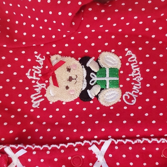 Little Me Red & White Christmas Bodysuit - 3M (EUC) - Picture 2 of 7